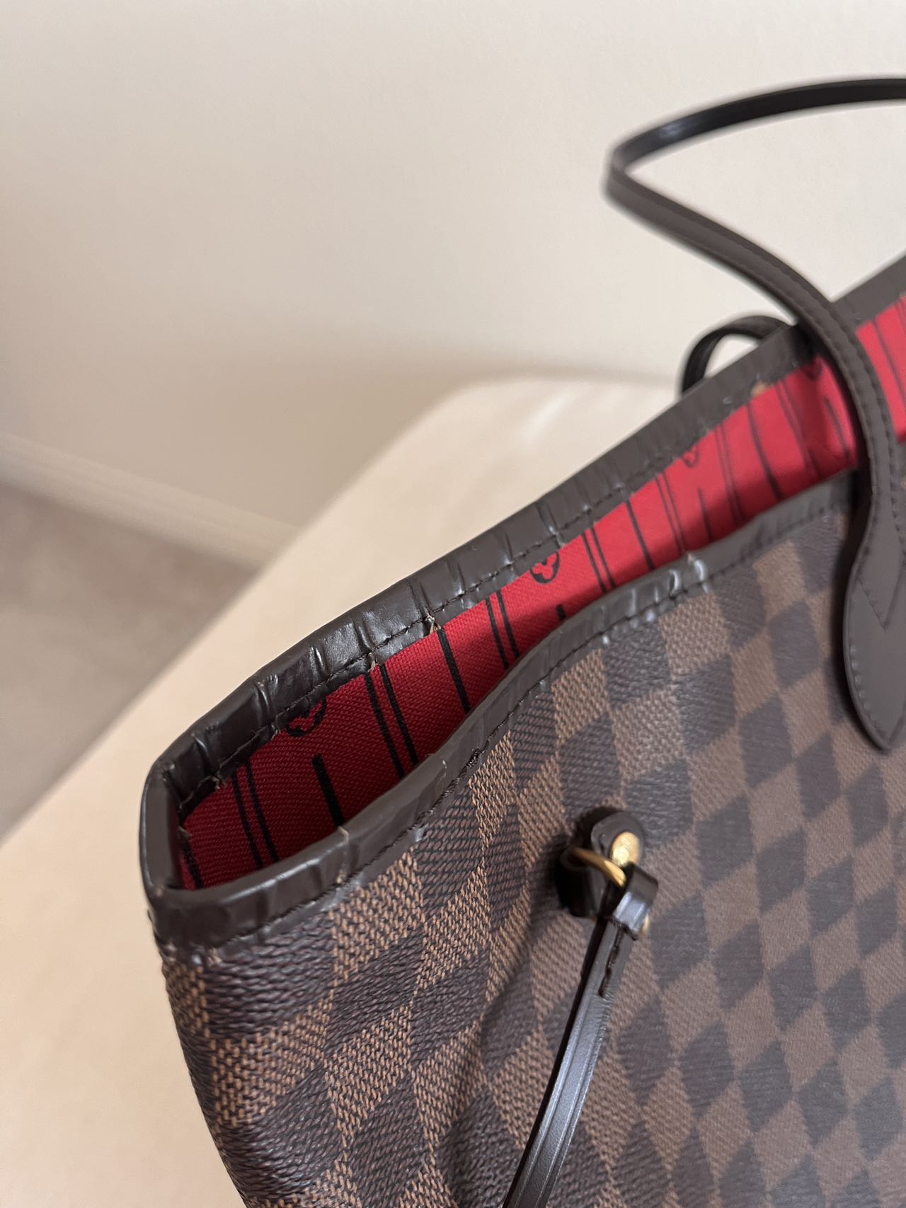 Louis Vuitton checkerboard pattern Neverfull Tote Bag