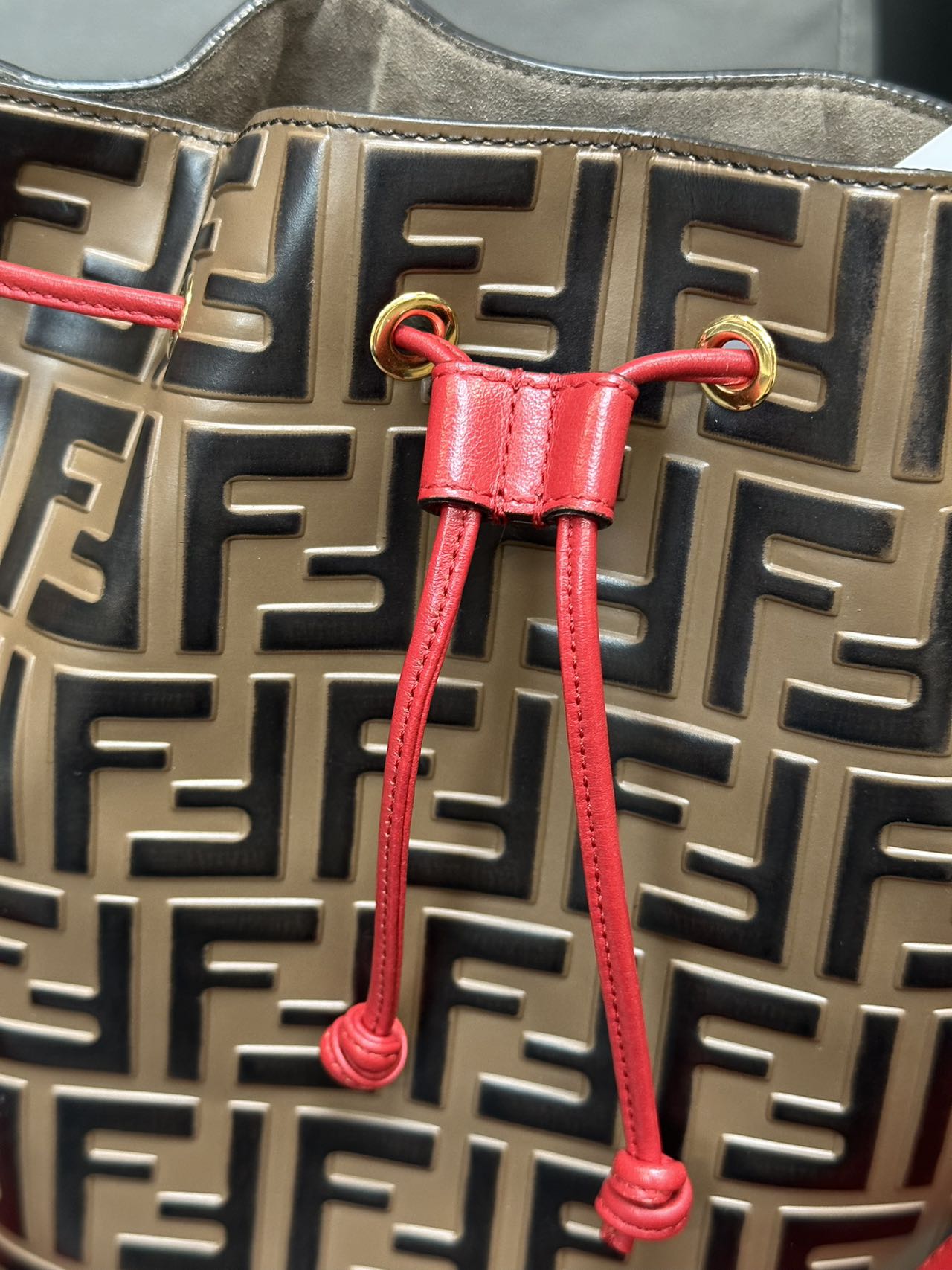 Fendi Brown Medium Bucket Bag | Iconic FF Monogram | Luxury Leather Tote