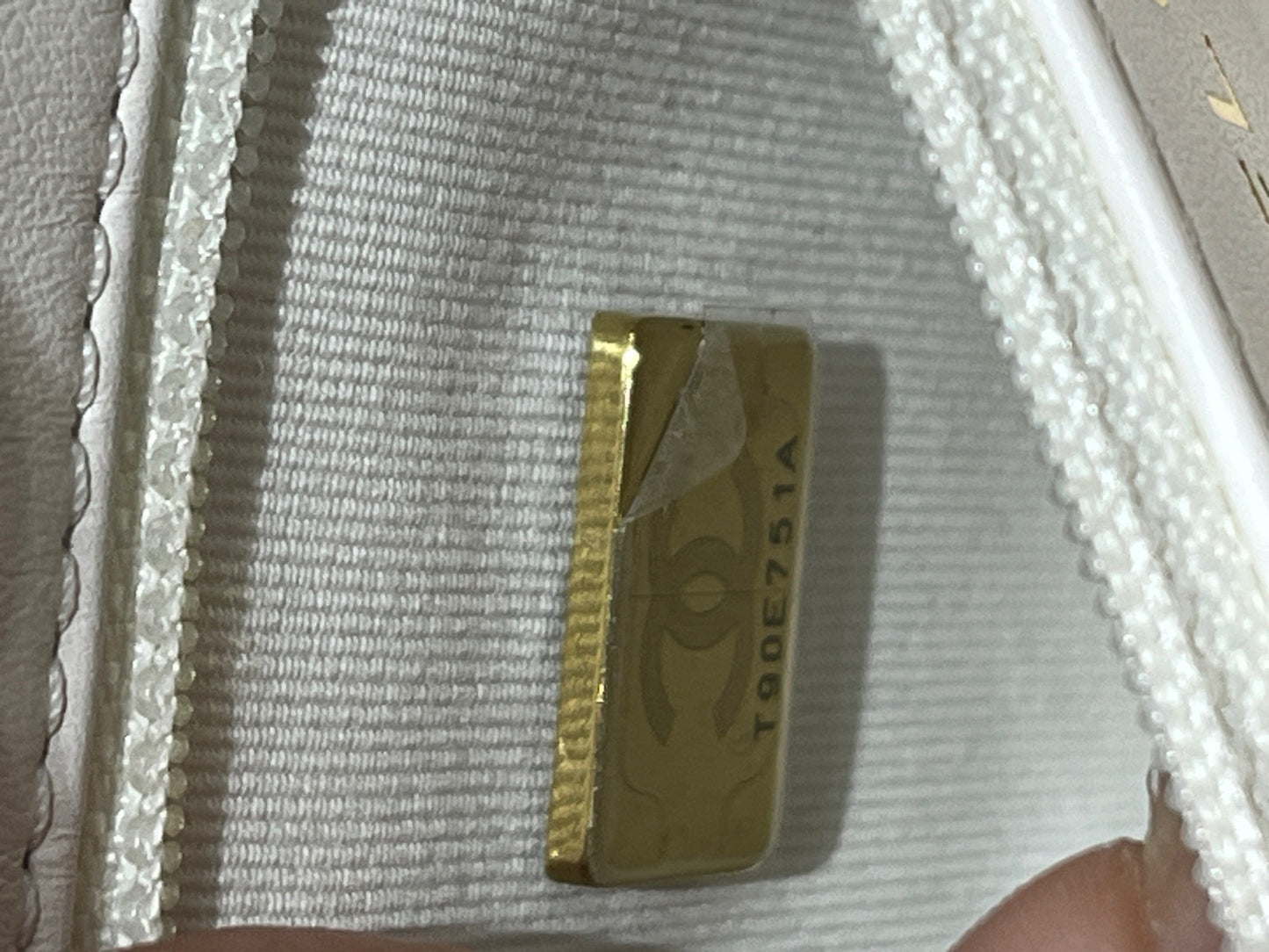 Chanel White Gold Kelly Handbag Crossbody Bag Calfskin Leather