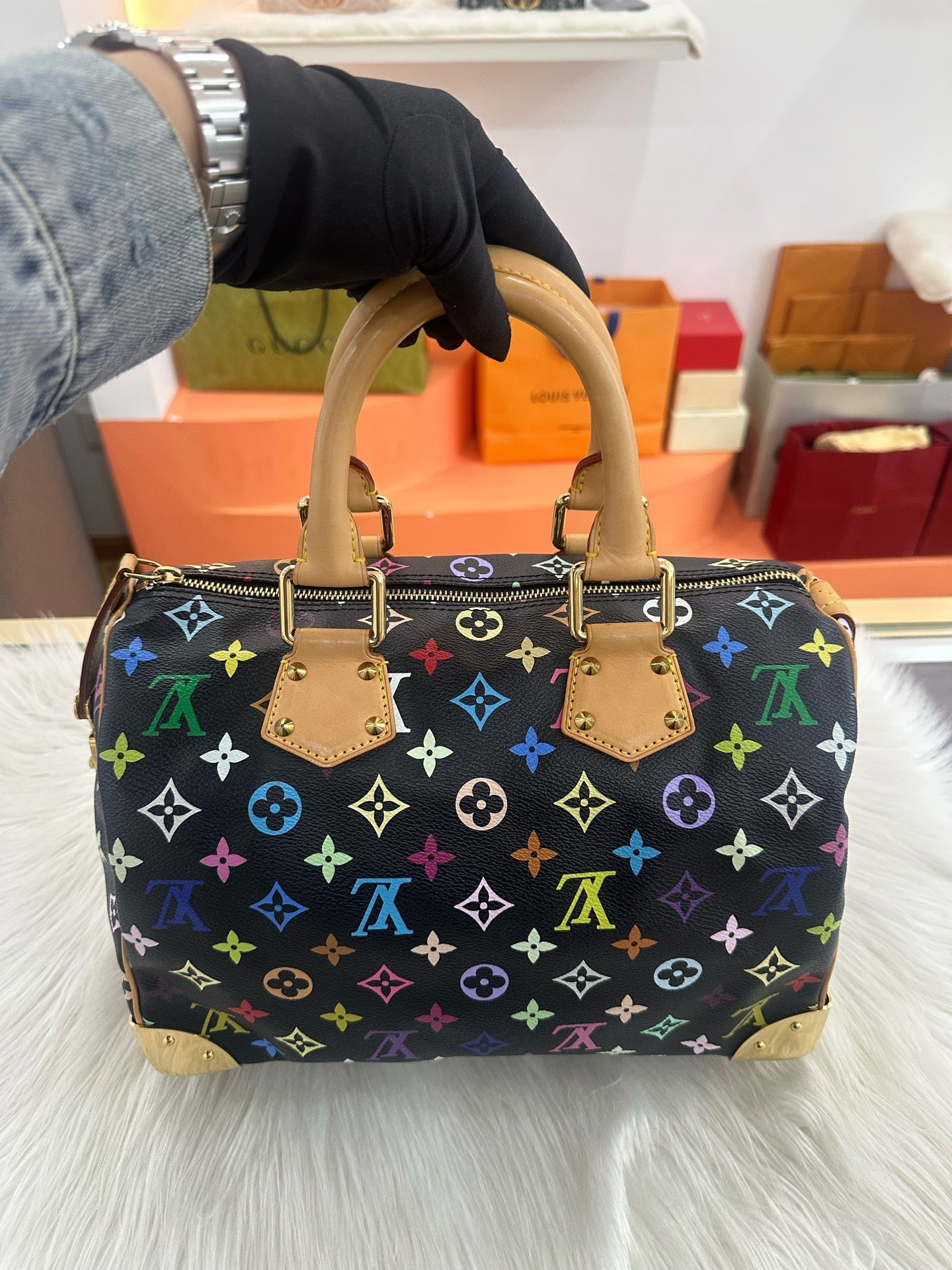 Louis Vuitton x Takashi Murakami Monogram Multicolore Speedy 30 (Black)