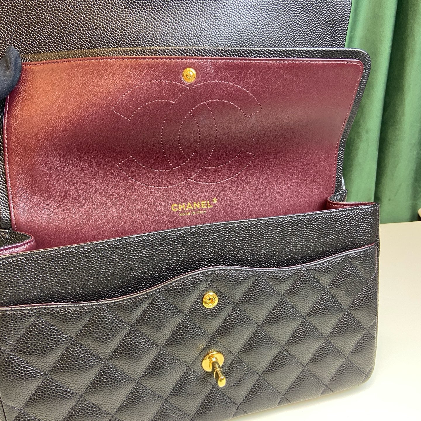 Chanel Classic Flap Jumbo Black Caviar GHW - Series 27