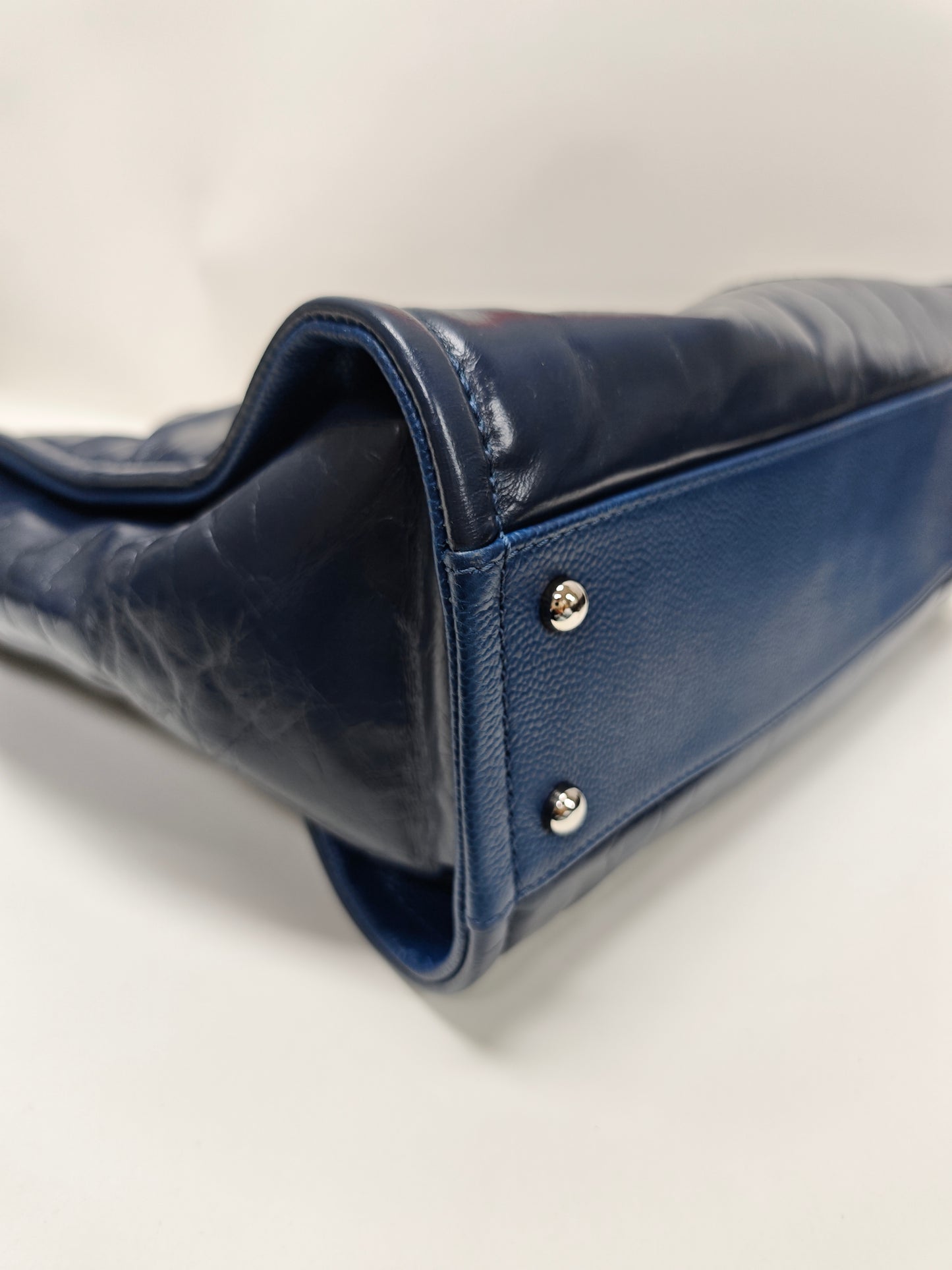 Chanel Navy Blue Chain Tote Bag