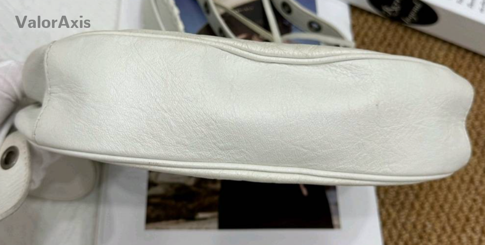 Balenciaga Le Cagole Hobo Shoulder Bag White Silver Used Women Classic