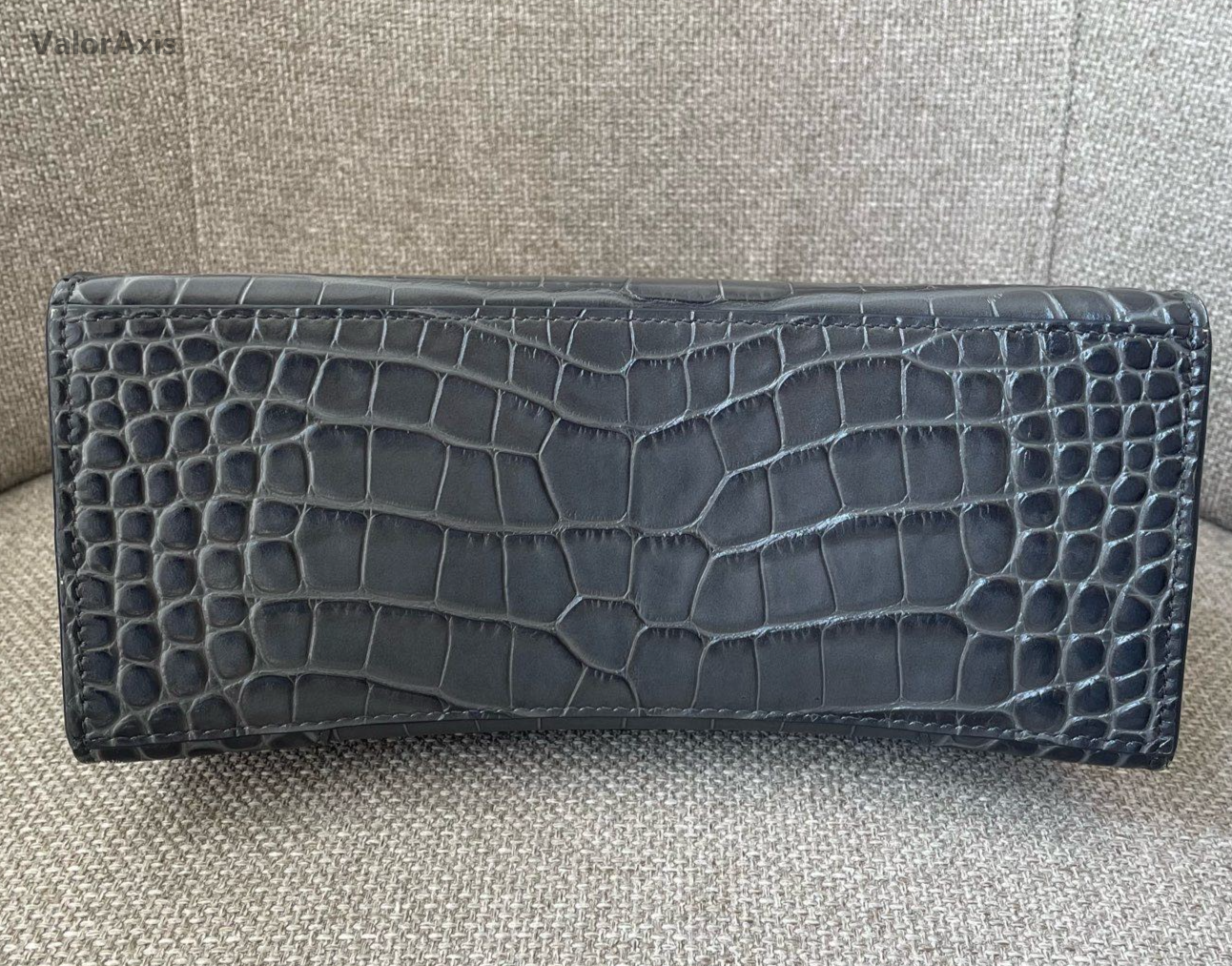 Balenciaga Hourglass PM Top Handle Bag Crossbody Gray Silver Women Classic