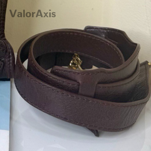 Balenciaga Mini 2Way Top Handle Bag Crossbody Brown Gold Women Classic