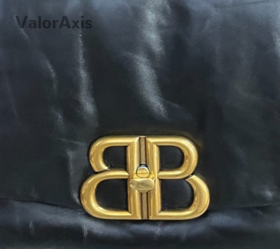 Balenciaga Monaco Soft Calf Shoulder Bag Black Gold Women Classic Fashion