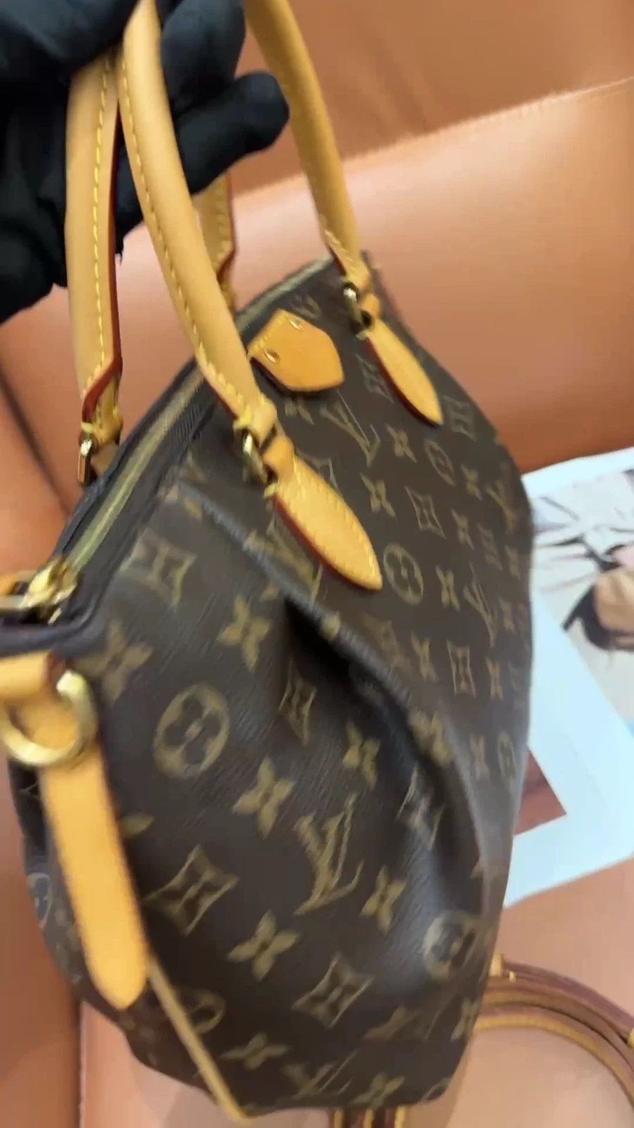 Louis Vuitton Turenne PM Top Handle Monogram 2way Shoulder Handbag Women Brown