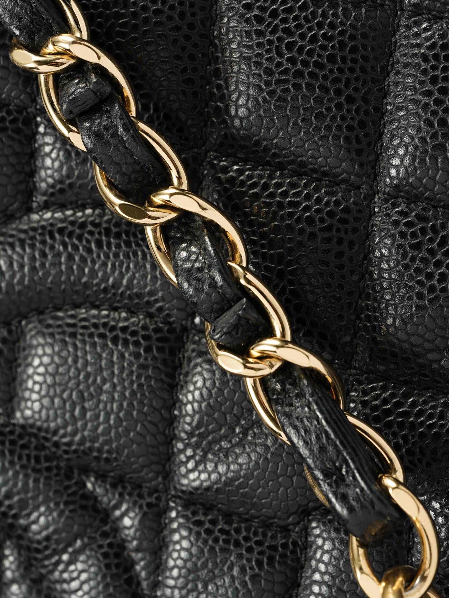 Chanel GST Medium Tote in Black Pebbled Leather with Gold-Tone Hardware