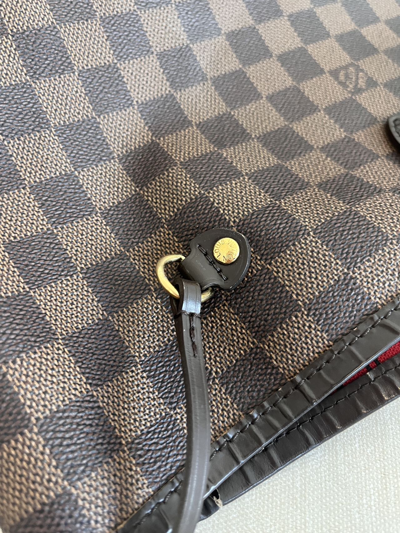 Louis Vuitton checkerboard pattern Neverfull Tote Bag