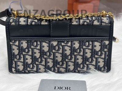 Dior Oblique Montaigne 30 Blue Gold Shoulder Bag - Classic Women's Fashion