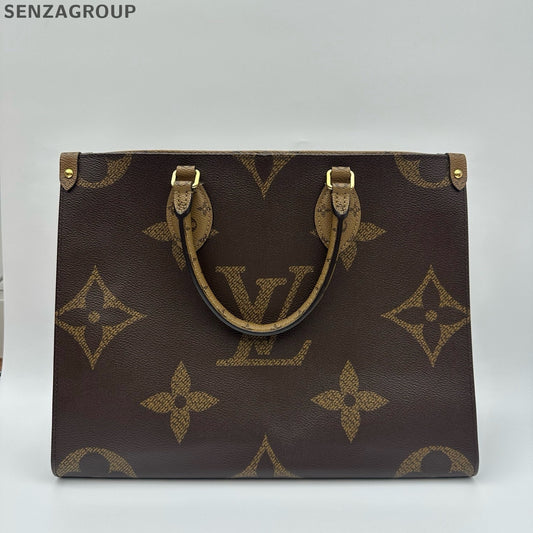 Louis Vuitton OnTheGo MM Monogram Tote Bag Brown Classic Women's