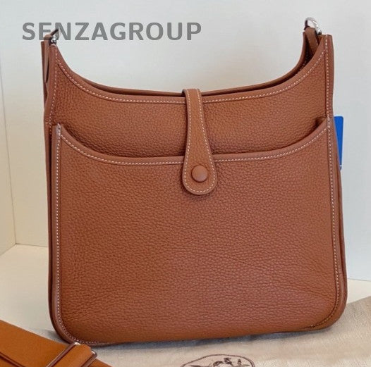 HERMES Evelyne29 Shoulder Bag Crossbody Brown Silver Used Women Classic