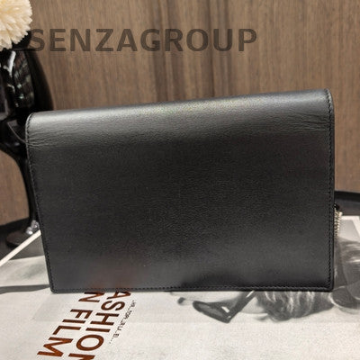 Saint Laurent Kate Black Silver Chain Shoulder Crossbody Bag Classic