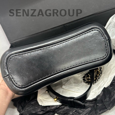 Chanel Small Gabrielle Hobo Bag Black Gold Chain Quilted Classic