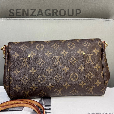 Louis Vuitton Monogram Favorite MM Chain Shoulder Crossbody Bag Brown Gold