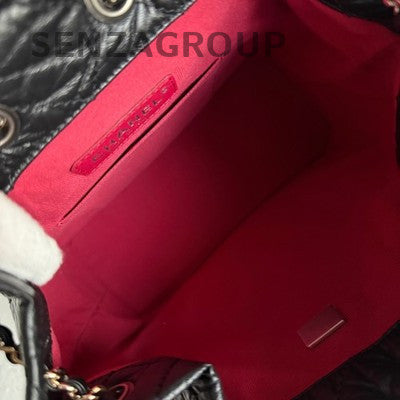 Chanel Quilted Black Silver Gabrielle Backpack Small Women Classic Fashion