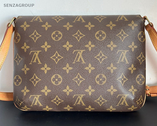 Louis Vuitton Monogram Vintage Shoulder Bag Crossbody Brown Gold Women Classic