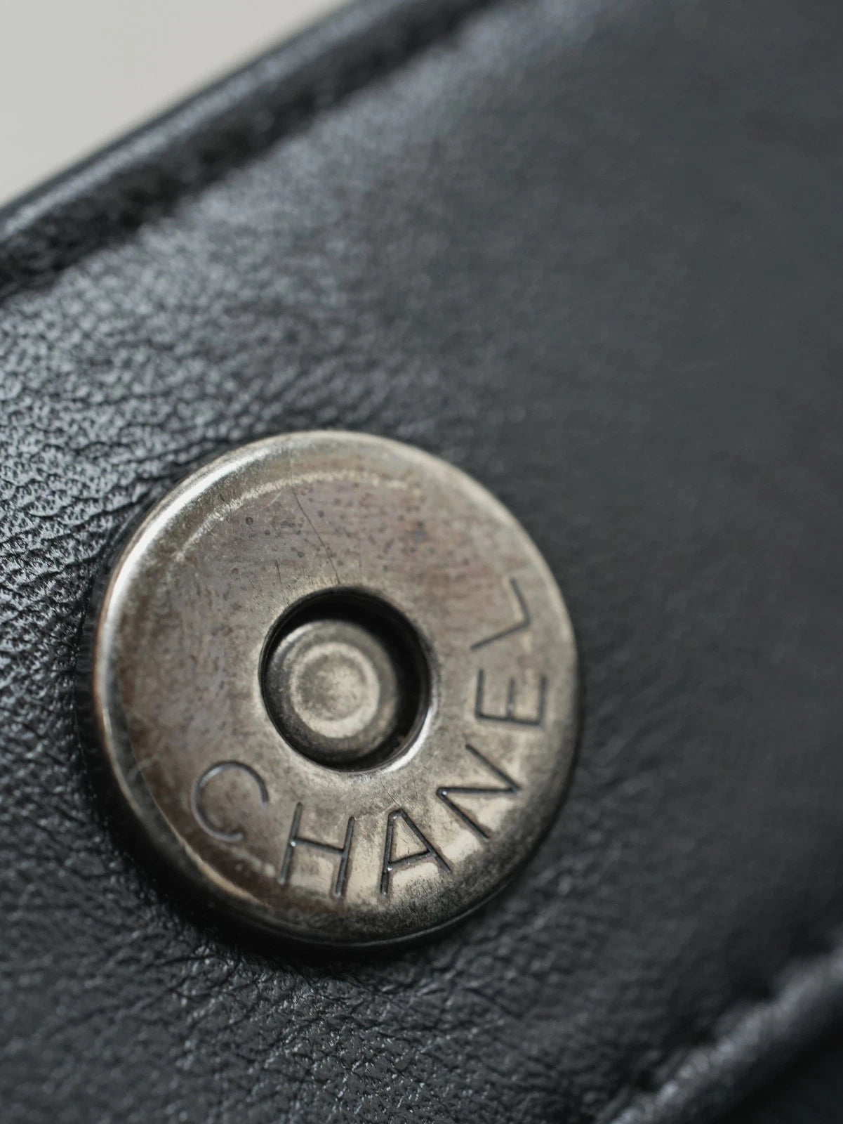 CHANEL CC Top Handle Diamond pattern Chain Shoulder bag Black Silver Women