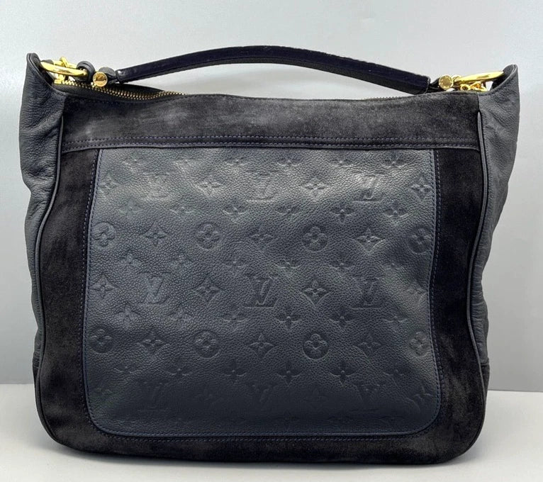 Louis Vuitton Sally Monogram Empreinte Suede tote Top Handle Black Gold