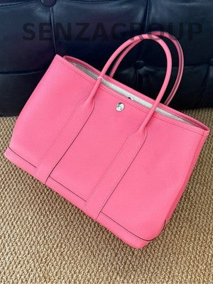 Hermès Garden Party 30 Epsom Leather Tote Bag Pink Silver Women's Classic