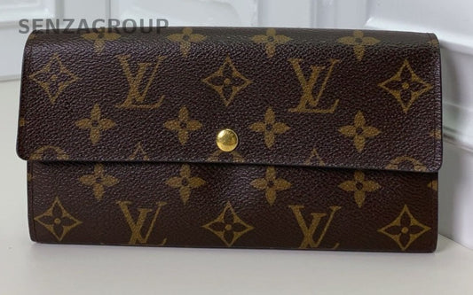 Louis Vuitton Monogram Classic Flap Wallet Brown