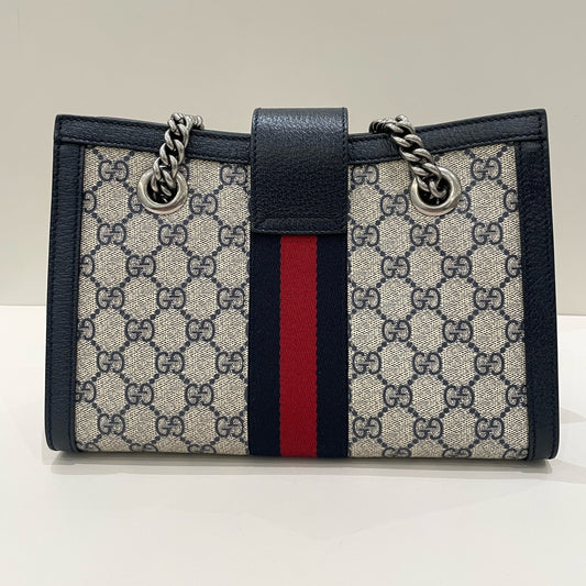 Gucci GG Marmont Padlock Shoulder Bag Brown Silver Hardware