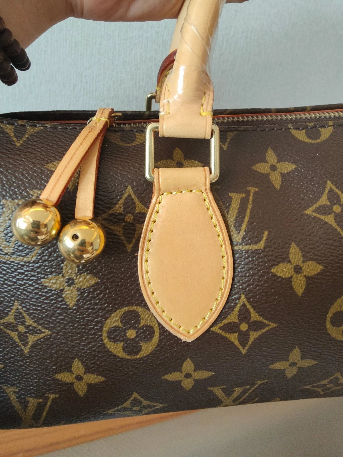 Louis Vuitton Monogram Top Handle Handbag Vintage Women Brown