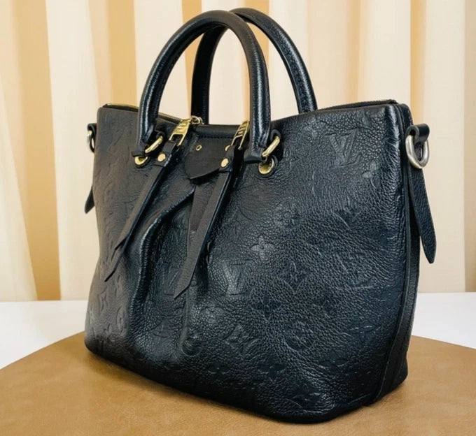 Louis Vuitton Monogram Empreinte Top Handle 2way Shoulder Handbag Black Women
