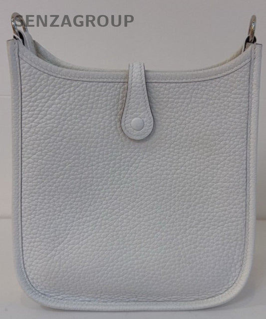 Hermes Evelyne TPM Mini Shoulder Bag White Silver Used Women Classic Designer
