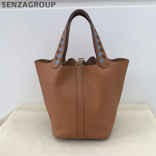 Hermès Picotin Lock Bag Epsom Leather Brown Silver Hardware