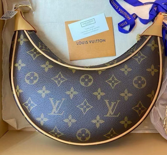 Louis Vuitton Monogram Hobo Shoulder Bag Brown Gold Used Women Classic Designer