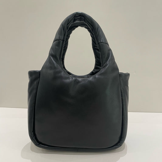 Prada Black Silver Cloud Tote Bag Handbag Shoulder Bag Classic Women's