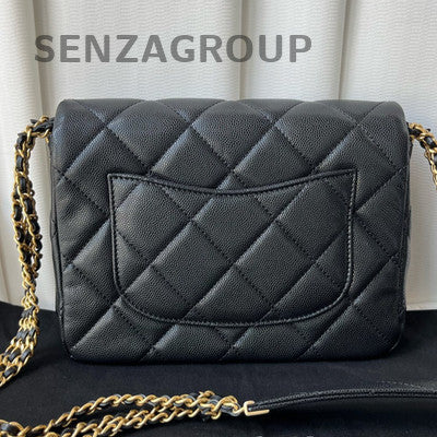 Chanel Black Gold Quilted Triple Chain CF Shoulder Crossbody Bag