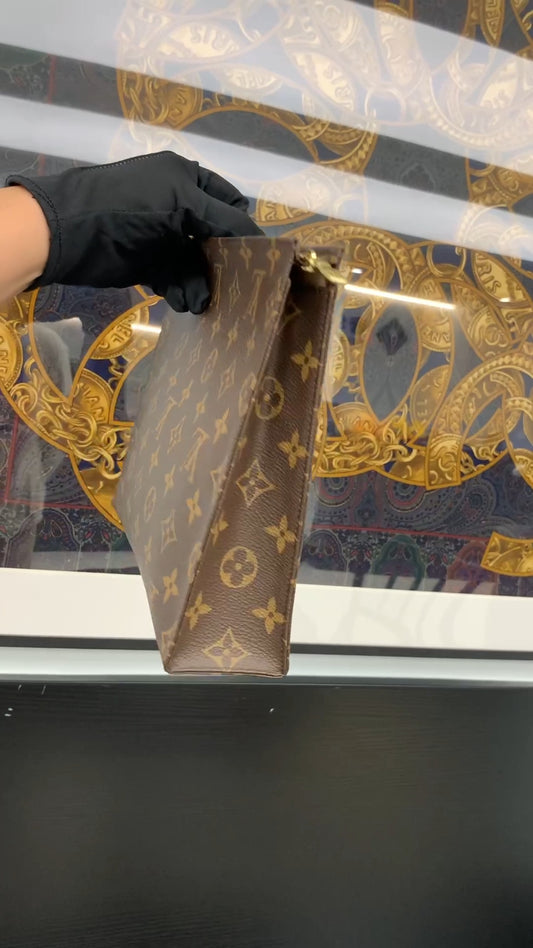 Louis Vuitton Toiletry pouch Monogram Clutch Handbag Brown Classic