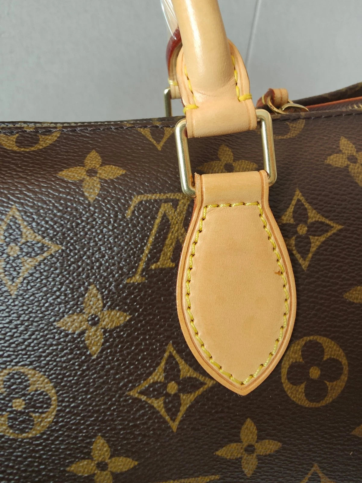 Louis Vuitton Monogram Top Handle Handbag Vintage Women Brown