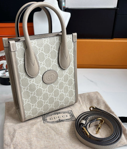 Gucci Mini Music Case GG Supreme Canvas Top Handle Shoulde Bag Almost Brand New
