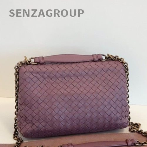 Bottega Veneta Olimpia MM Chain Shoulder Bag Crossbody Purple Women Classic