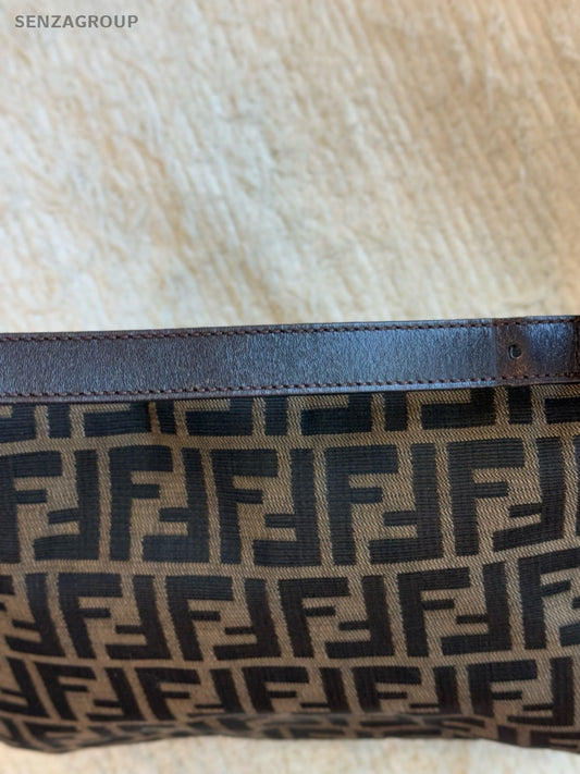 FENDI FF Vintage Monogram Shoulder bag Brown Classic Women