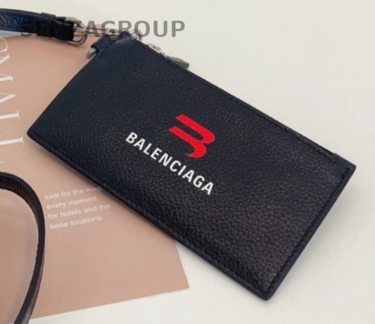 Balenciaga Shoulder Crossbody Card Holder Black Unisex Adults Almost Brand New
