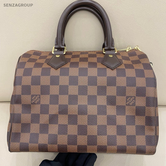 Louis Vuitton Speedy25 Damier Top Handle Bag Crossbody Brown Women Classic