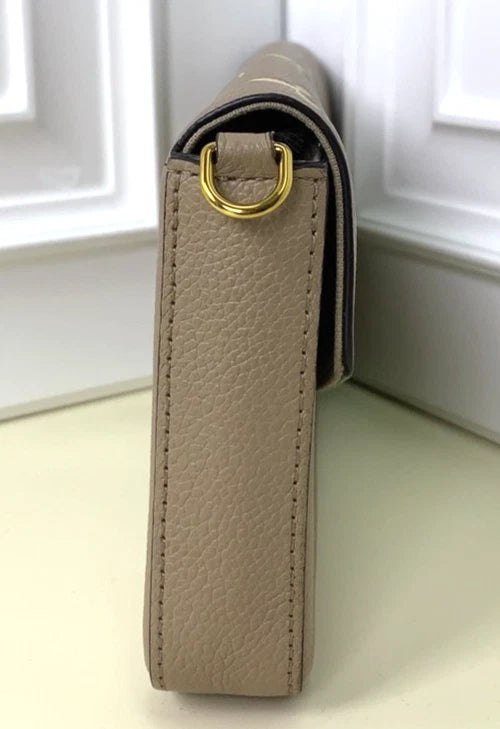 Louis Vuitton Félicie Pochette Elephant Gray Chain Strap Crossbody bag Women