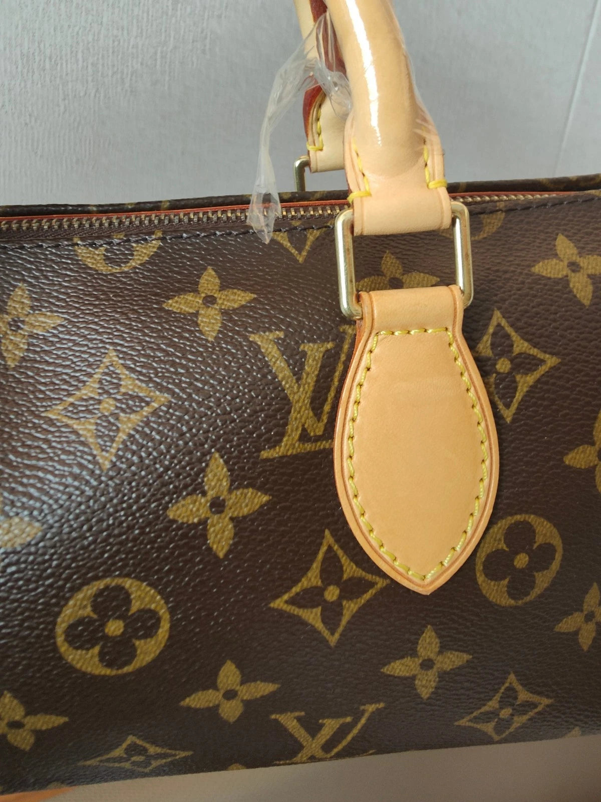 Louis Vuitton Monogram Top Handle Handbag Vintage Women Brown