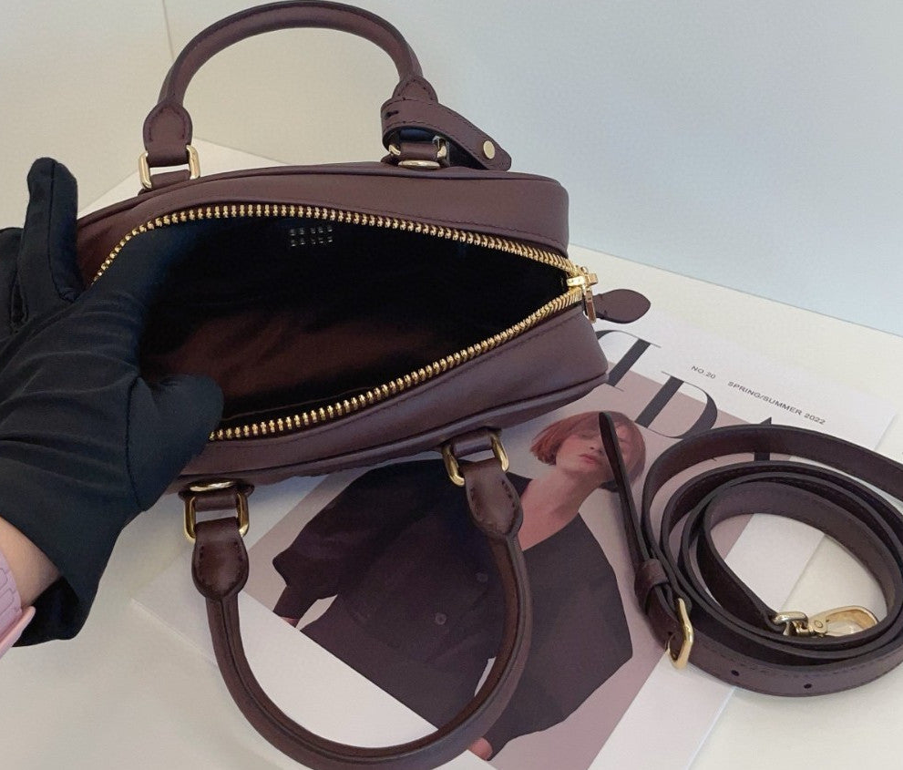 Miu Miu PM Bowling Top Handle Shoulder Crossbody Bag Purple Almost Brand New
