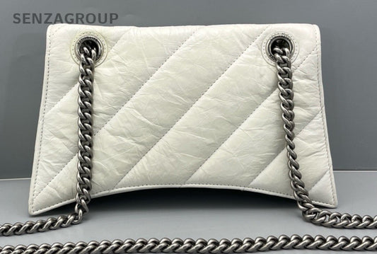 Balenciaga crush PM Shoulder Crossbody Bag White Women