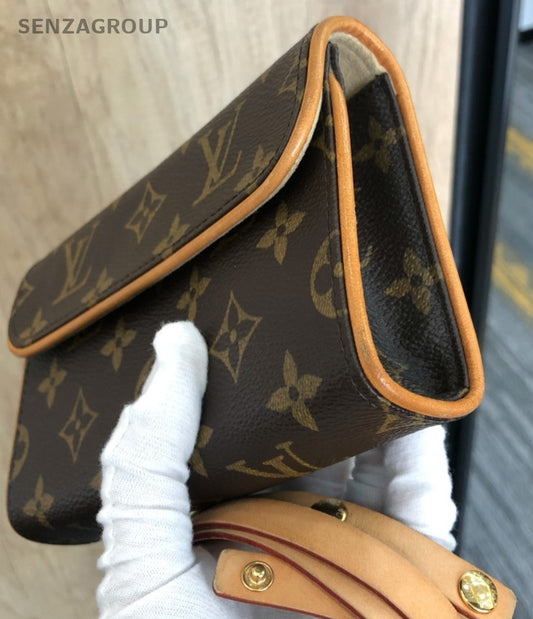 Louis Vuitton Pochette Florentine Monogram Pouch Brown M51855 Vintage Shoulder