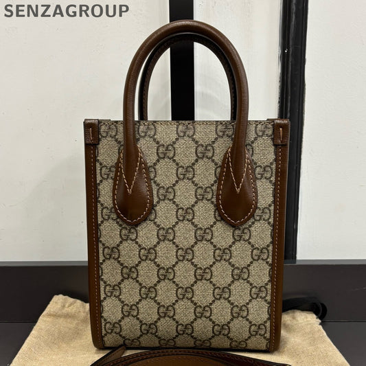 Gucci Retro Mini Tote Bag Brown Classic Women's Shoulder Crossbody Bag