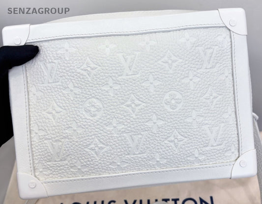 Louis Vuitton Soft Trunk Calfskin Shoulder Crossbody Box Bag White Women