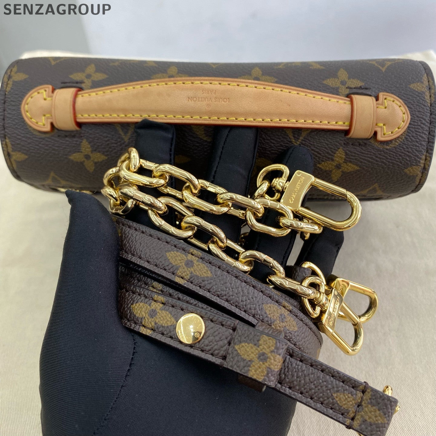 Louis Vuitton Monogram Messenger Bag with Chain Strap - Women's