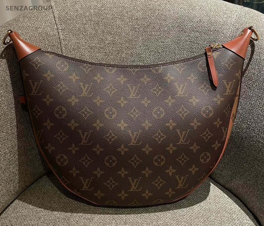 Louis Vuitton Loop Hobo Monogram Chain Shoulder Bag Brown Gold Women Classic