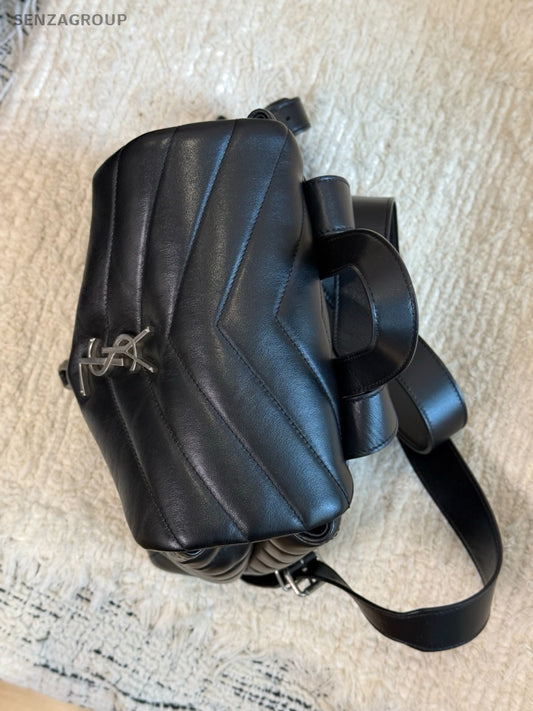 YSL Saint Laurent LouLou Backpack PM Top Handle Shoulder bag Black Women